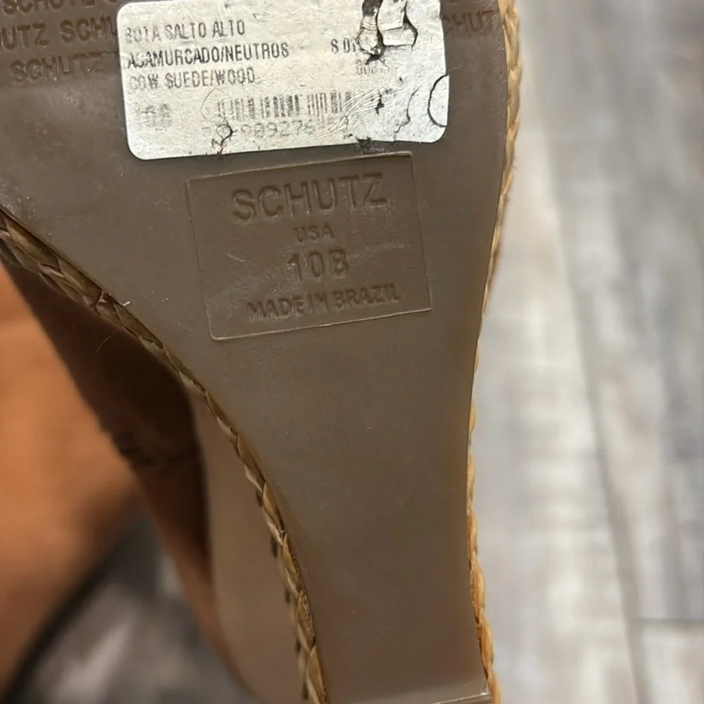 Schutz Belua Suede Wedge Bootie Size 10